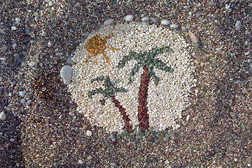 Image showing Palms on the beach