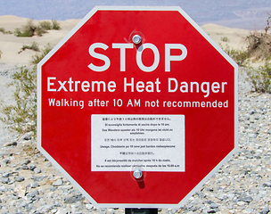 Image showing warning sign at Death Valley