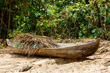 Image showing traditional wooden fishing boat on Masoala, Madagascar