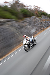 Image showing Blonde Biker Girl