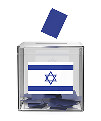 Image showing Ballot box with the flag of Israel
