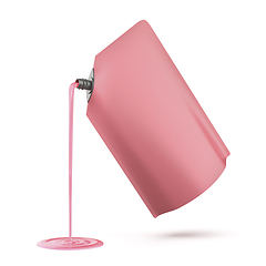 Image showing Pouring pink liquid from the stand-up pouch
