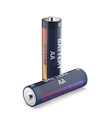 Image showing Alkaline and Ni-MH rechargeable AA size batteries