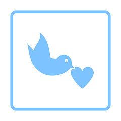 Image showing Dove With Heart Icon