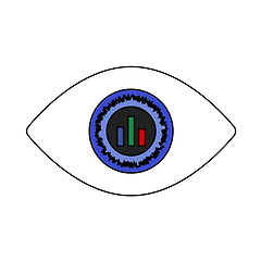 Image showing Eye With Market Chart Inside Pupil Icon