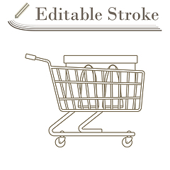 Image showing Shopping Cart With Shoes In Box Icon