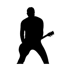 Image showing Rock Guitarist Silhouette