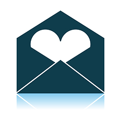 Image showing Valentine Envelop With Heart Icon