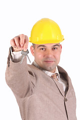 Image showing A businessman with keys 