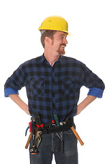 Image showing An construction worker smilling 