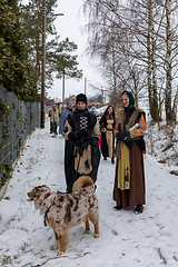 Image showing People attend the Slavic Carnival Masopust