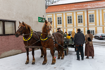 Image showing People attend the Slavic Carnival Masopust