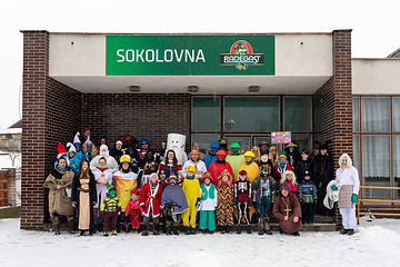 Image showing People attend the Slavic Carnival Masopust