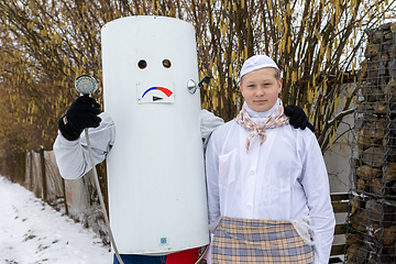 Image showing People attend the Slavic Carnival Masopust