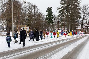 Image showing People attend the Slavic Carnival Masopust