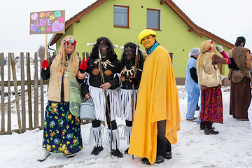 Image showing People attend the Slavic Carnival Masopust