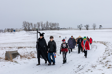 Image showing People attend the Slavic Carnival Masopust