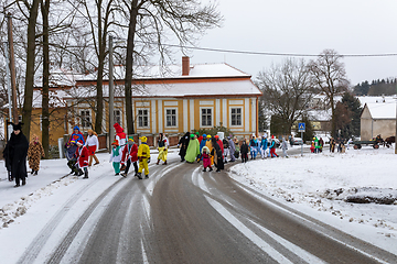 Image showing People attend the Slavic Carnival Masopust