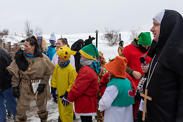 Image showing People attend the Slavic Carnival Masopust