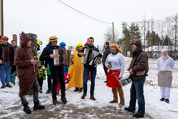 Image showing People attend the Slavic Carnival Masopust