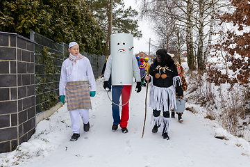 Image showing People attend the Slavic Carnival Masopust