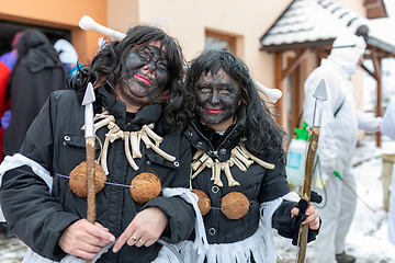 Image showing People attend the Slavic Carnival Masopust