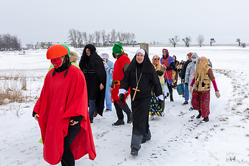 Image showing People attend the Slavic Carnival Masopust