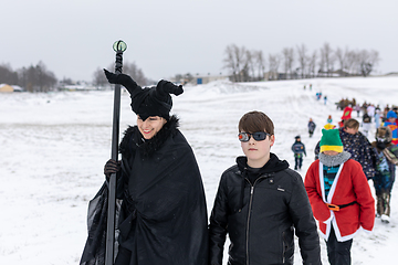 Image showing People attend the Slavic Carnival Masopust