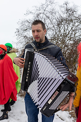 Image showing People attend the Slavic Carnival Masopust