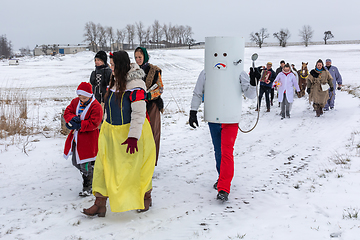 Image showing People attend the Slavic Carnival Masopust