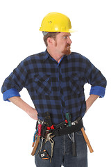 Image showing Angry construction worker 
