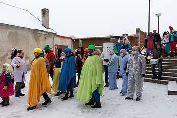 Image showing People attend the Slavic Carnival Masopust