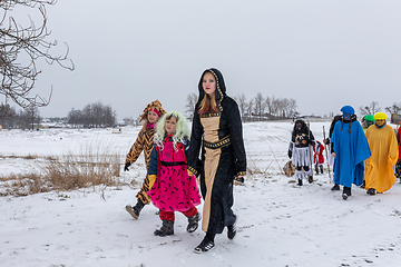 Image showing People attend the Slavic Carnival Masopust