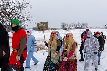 Image showing People attend the Slavic Carnival Masopust