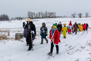 Image showing People attend the Slavic Carnival Masopust