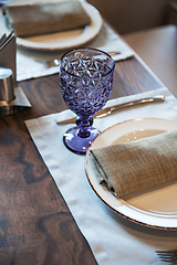 Image showing Empty dish on table in restaurant.