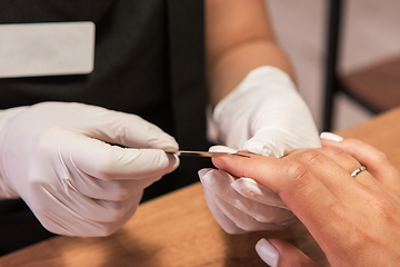 Image showing Woman in a nail salon