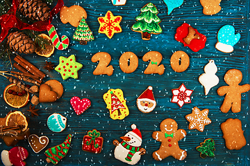 Image showing Different ginger cookies 2020 year