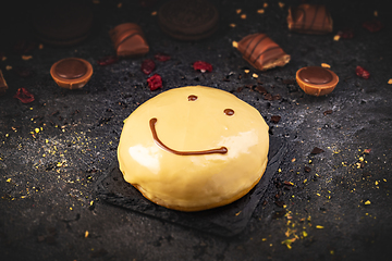 Image showing Tasty smile face doughnut