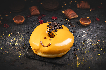 Image showing Funny face doughnut
