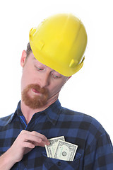 Image showing construction worker with earnings