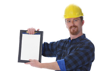Image showing construction worker with documents