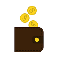 Image showing Golden Coins Fall In Purse Icon