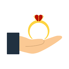 Image showing Hand Present Heart Ring Icon