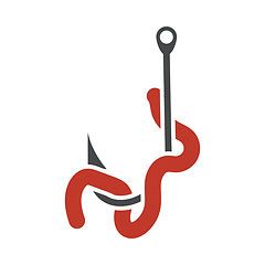 Image showing Icon Of Worm On Hook