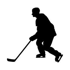 Image showing Hockey Player Silhouette