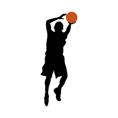 Image showing Basketball Player Silhouette