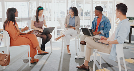 Image showing adult, black man, black woman, book, brainstorming, business, career, chicago, colleagues, communication, company, compliment, computer, conversation, coworker, coworkers, development, digital, discu