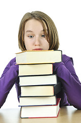 Image showing Teenage girl studying