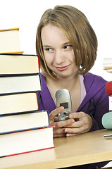 Image showing Teenage girl studying